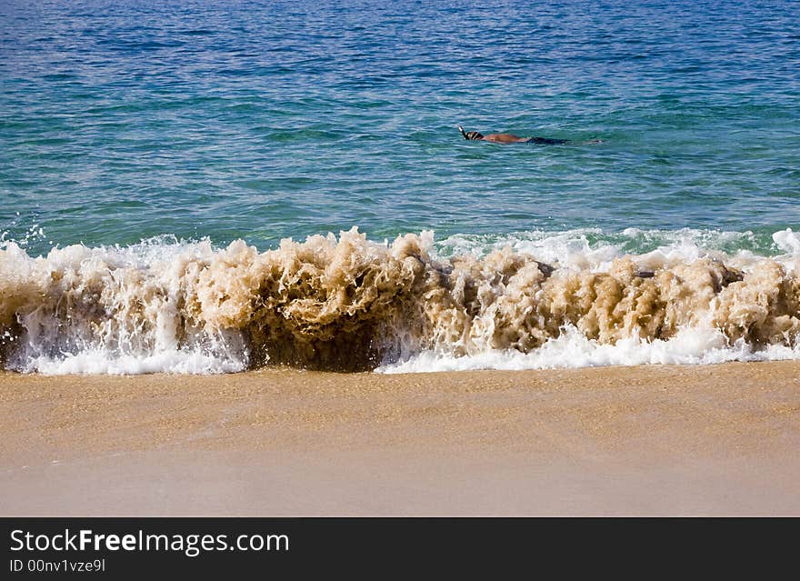 Sandy Wave And Snorkeler