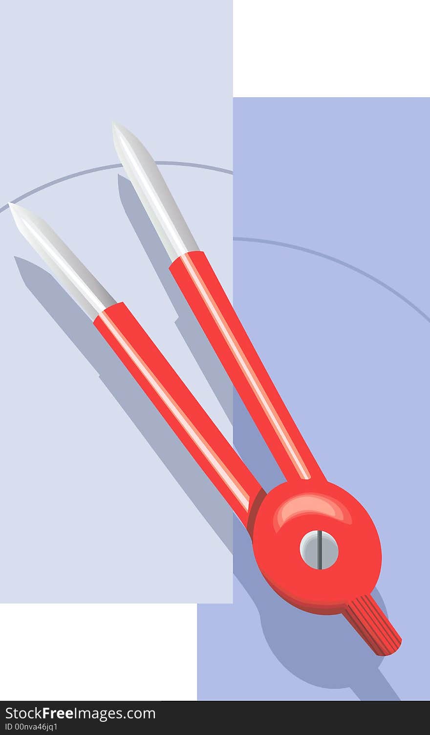 Illustration of Red compass using by architect