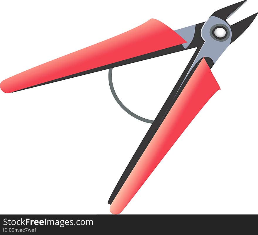 Wire Cutter With Red Handles