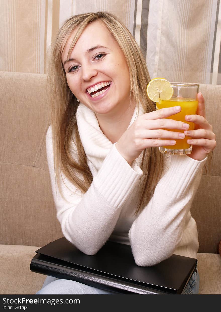 Smiling female student.