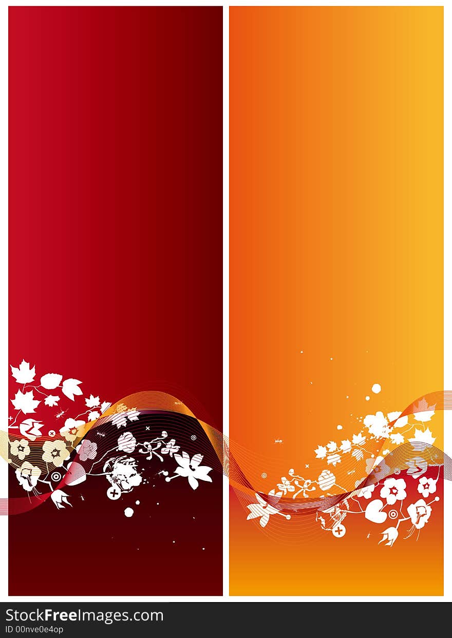 Vector floral background with tape