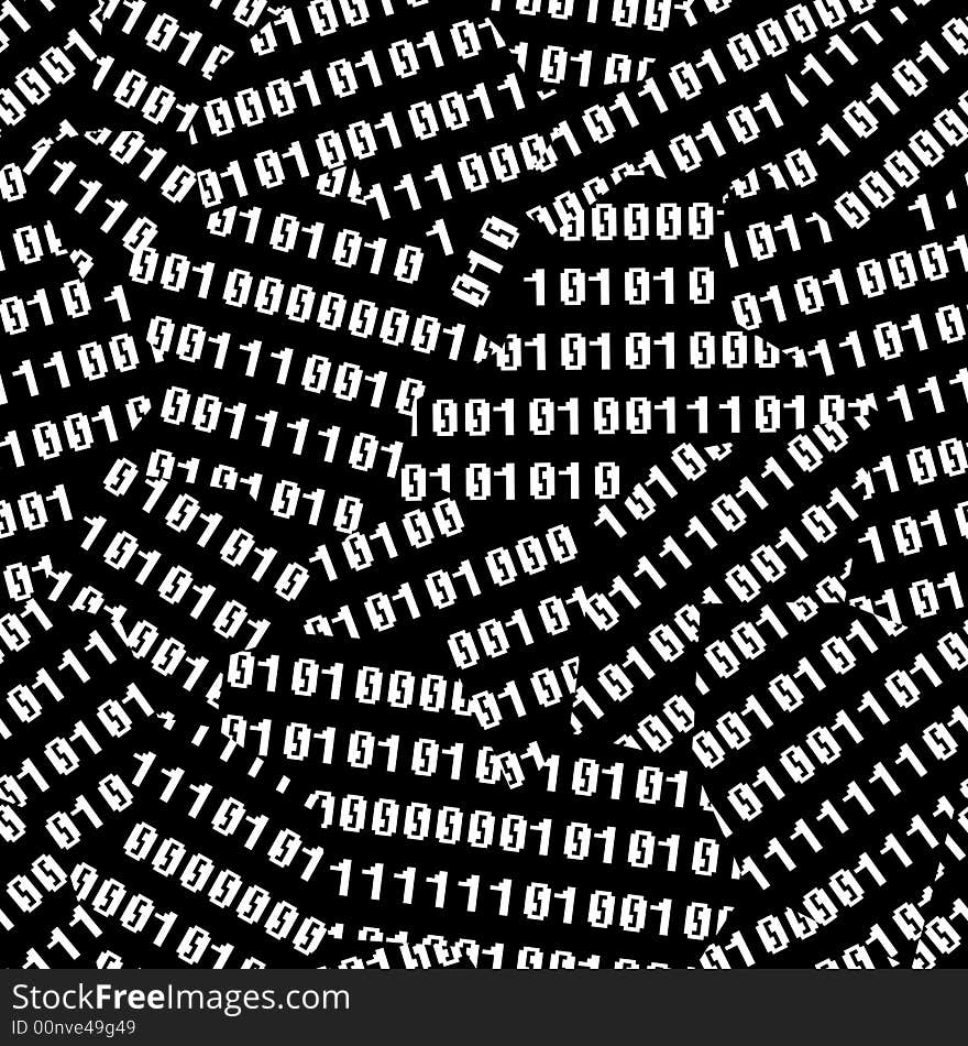 Binary figures torn on black screen. Vector seamless wallpaper. Binary figures torn on black screen. Vector seamless wallpaper