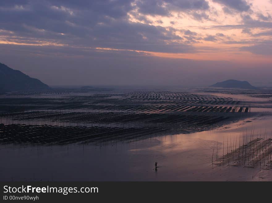 Sunrise of China Xiapu sea