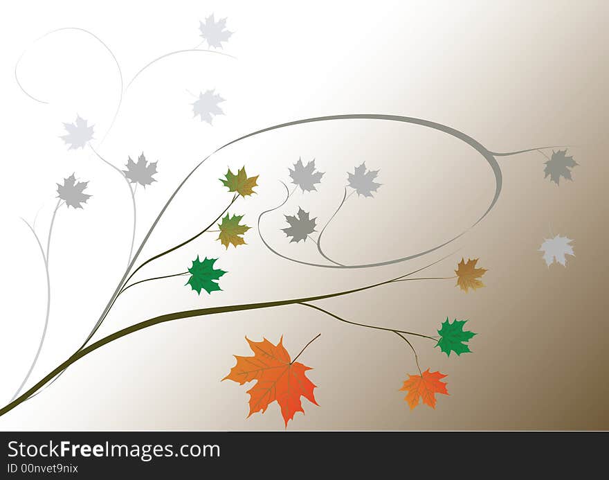 Autumn background illustration with maple leaves