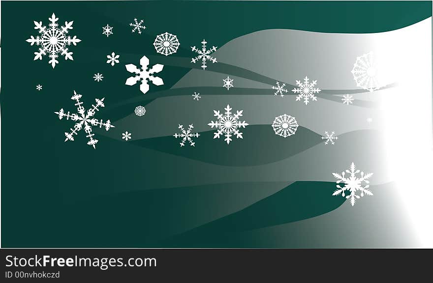 Illustration with snowflake background