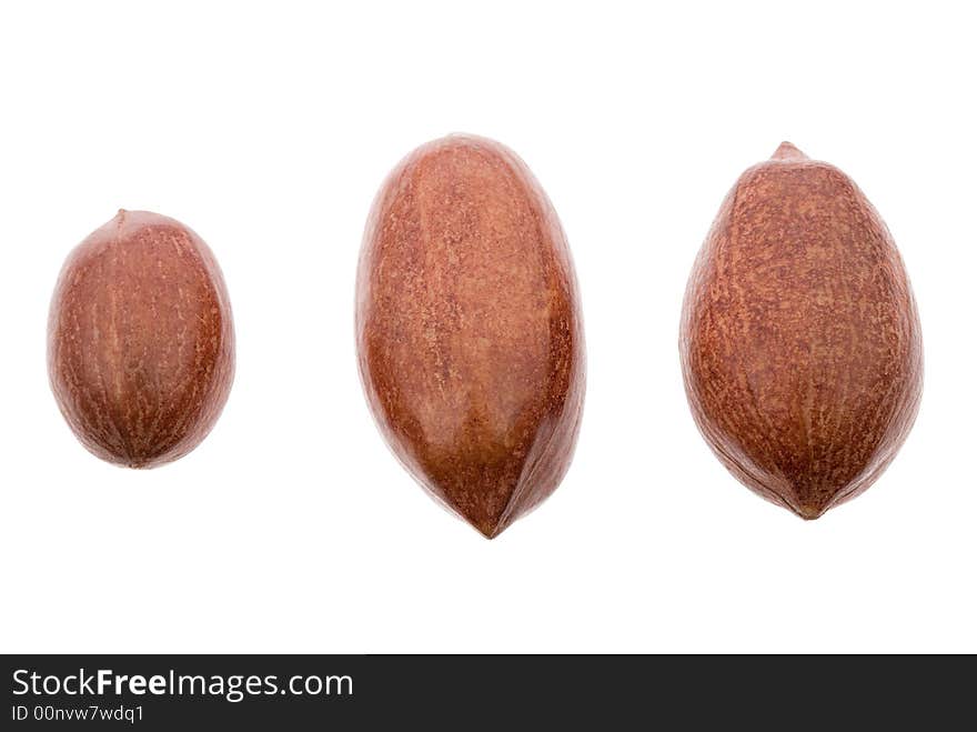 Fresh pecan nuts isolated on a white background