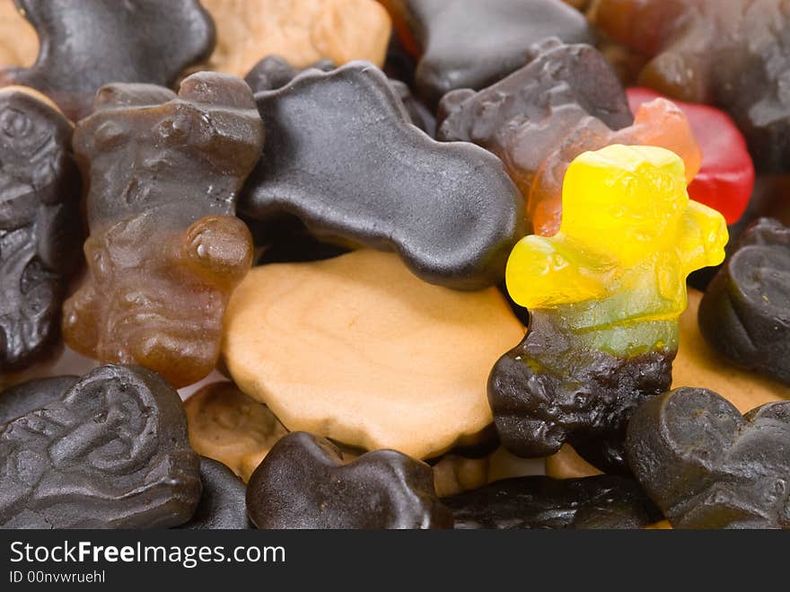 Colorful liquorice candy