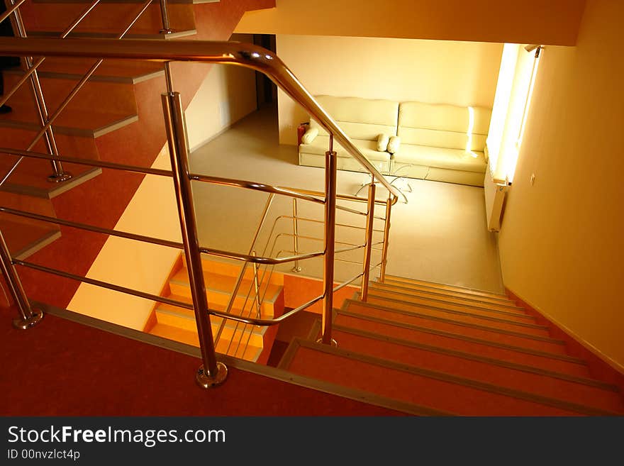 Grand Staircase in a hotel hall.