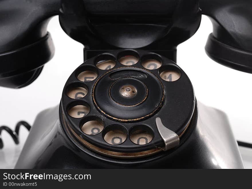 Black antique phone from the past