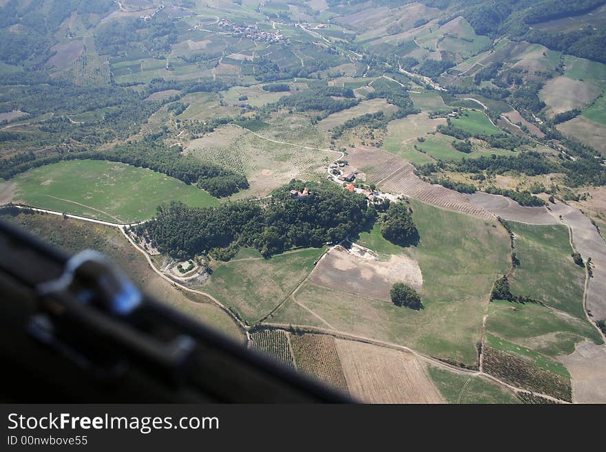 Aerial view of  farm located in the hills at east of Voghera

More info on Voghera http://en.wikipedia.org/wiki/Voghera. Aerial view of  farm located in the hills at east of Voghera

More info on Voghera http://en.wikipedia.org/wiki/Voghera