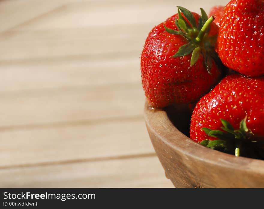 A delicious bowl with fresh strawberries. A delicious bowl with fresh strawberries