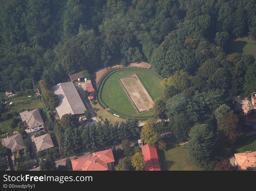 Aerial view of a part of the golfclub in Carimate

More info on Carimate http://en.wikipedia.org/wiki/Carimate