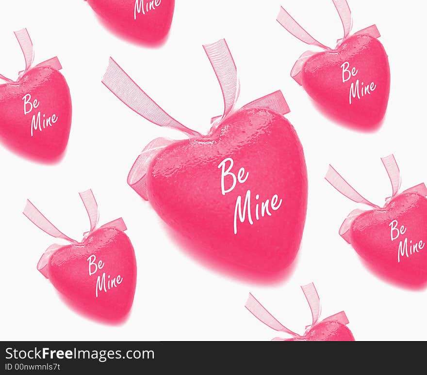 Illustration of pink hearts for valentines day. Illustration of pink hearts for valentines day