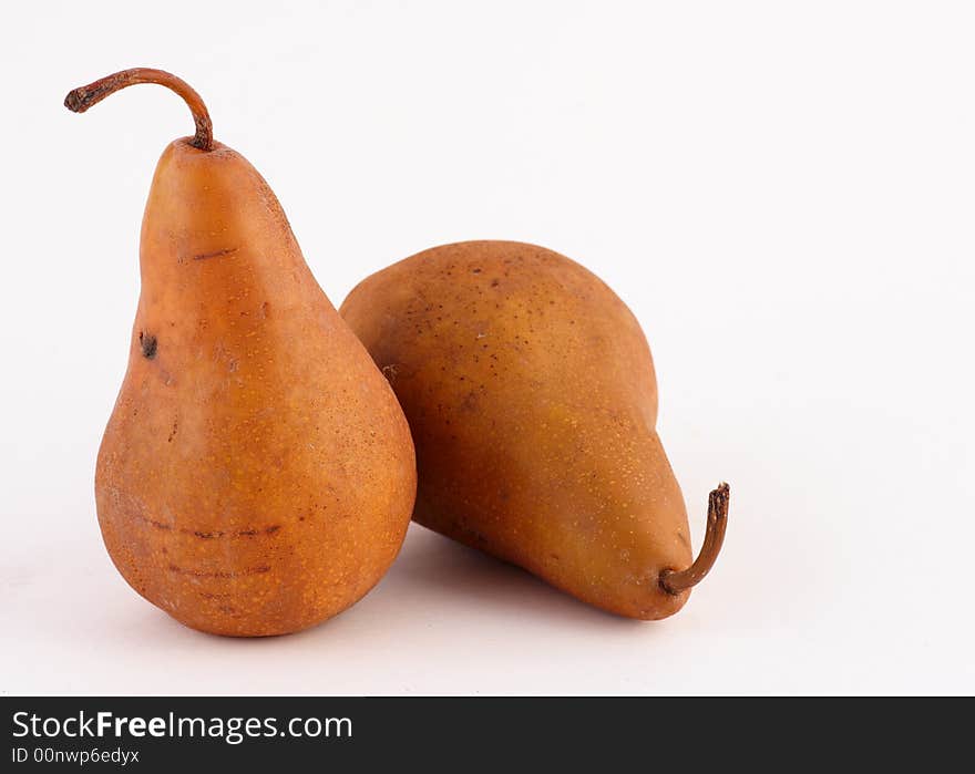 Pair of Pears Ready for Slicing to Eat