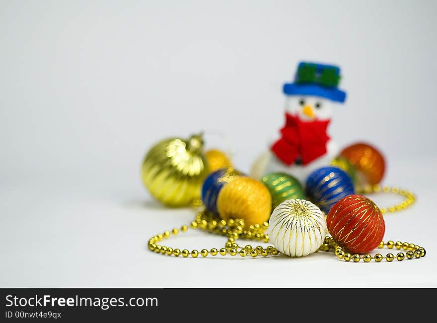 Some Accessories like balls and little snow puppet for Christmas Decoration