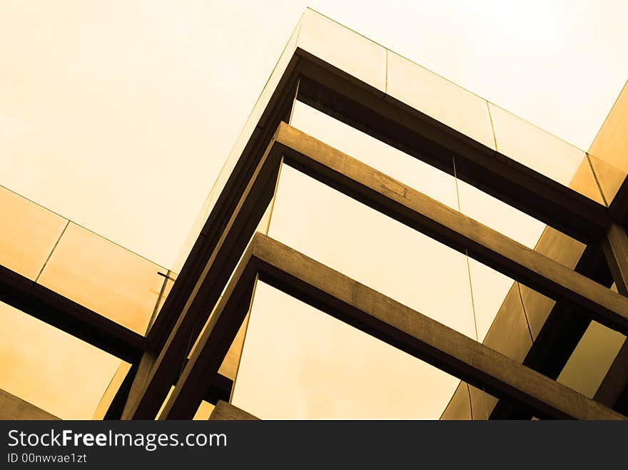 Reflective window panels of a modern building. Reflective window panels of a modern building