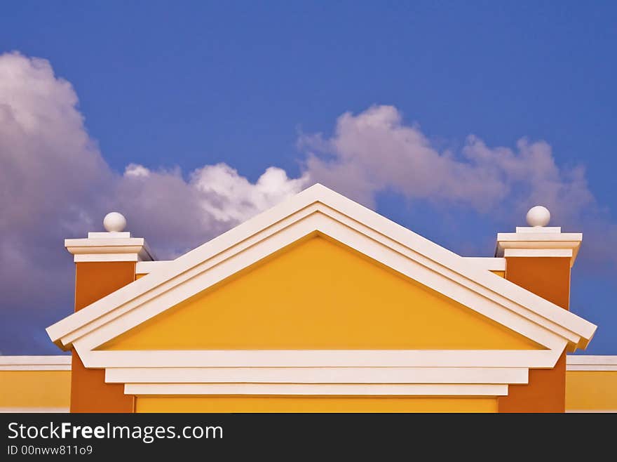 Roof detail against blue sky