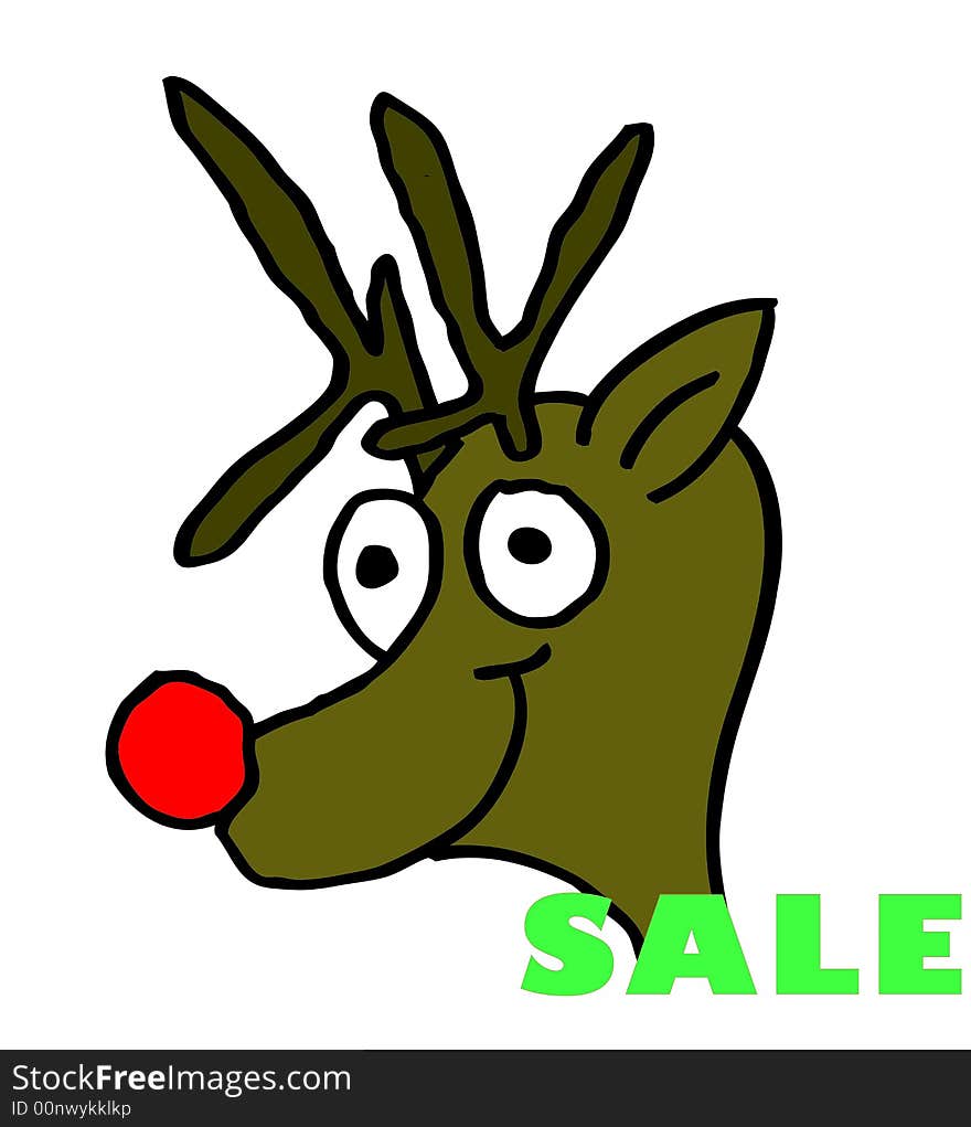 A holiday reindeer sale design for Christmas illustration that you can personalize. A holiday reindeer sale design for Christmas illustration that you can personalize.