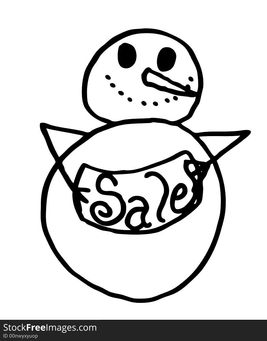 Line Art Sale Snowman