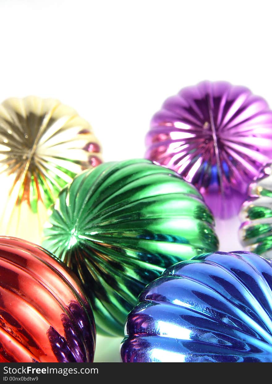 Color decorative new year balls with white background. Color decorative new year balls with white background