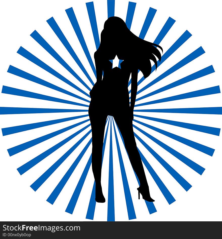 A silhouette of a sensual woman. A silhouette of a sensual woman