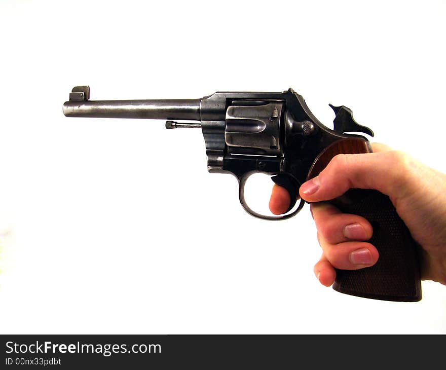 A .38 Revolver in the photographer's hand. A .38 Revolver in the photographer's hand.