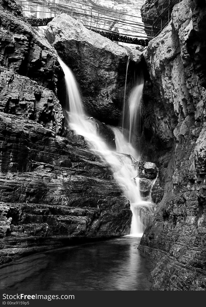 Waterfall and Rocks