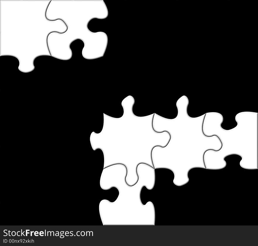 White puzzle on black background powerful metaphor. White puzzle on black background powerful metaphor