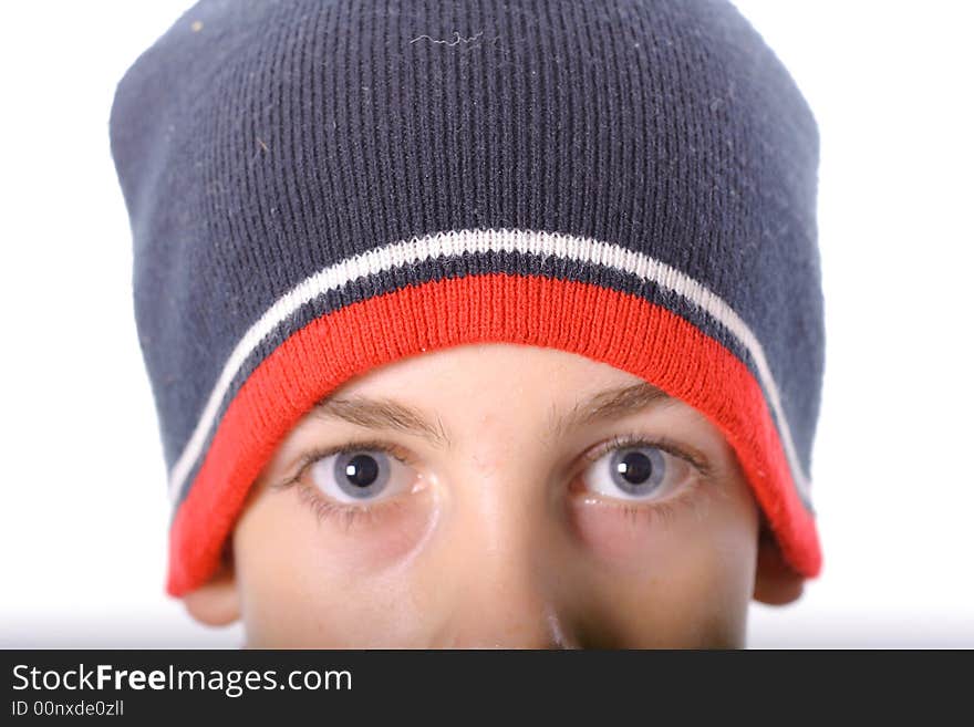 Blue Eyes Upclose With Hat