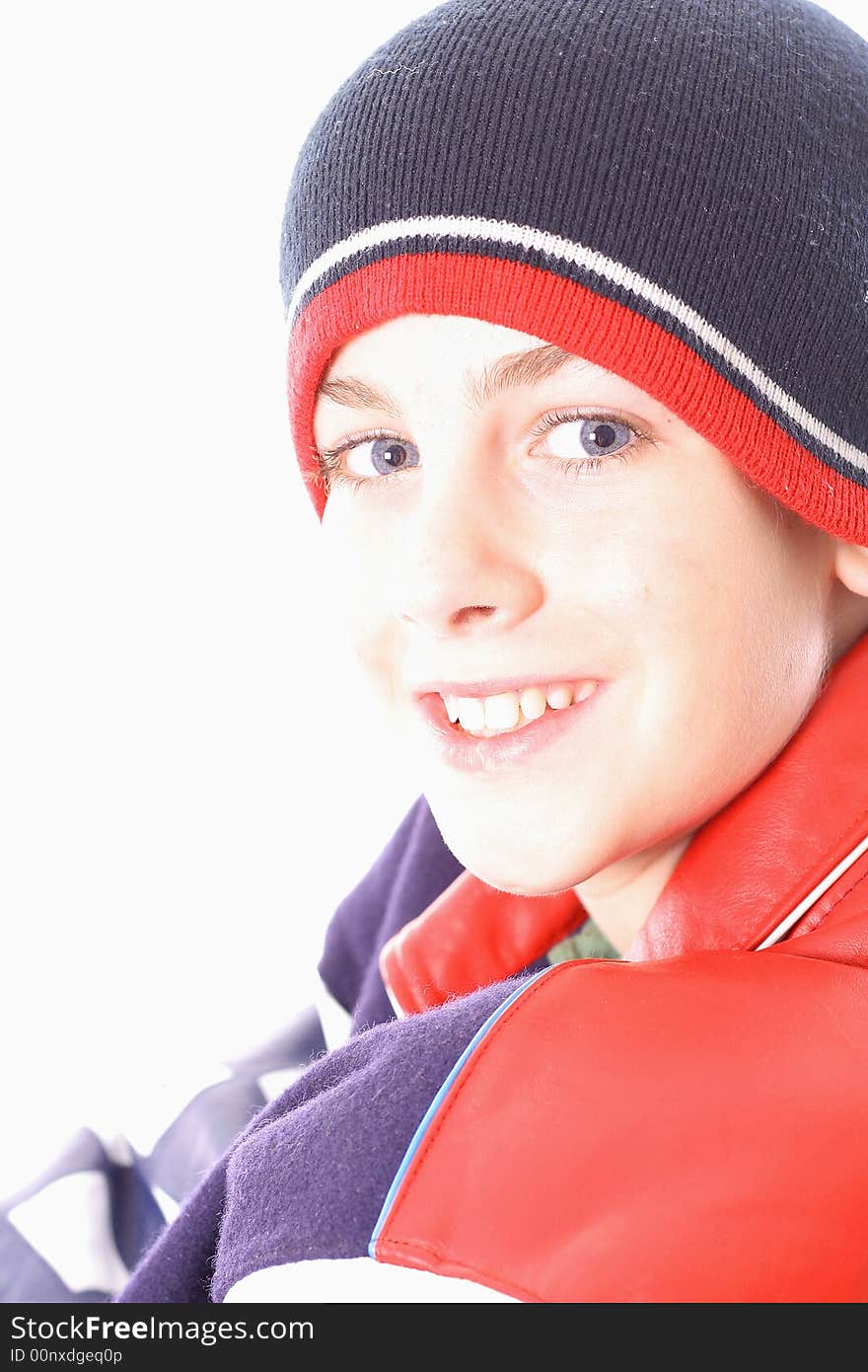 Red white and blue vertical headshot