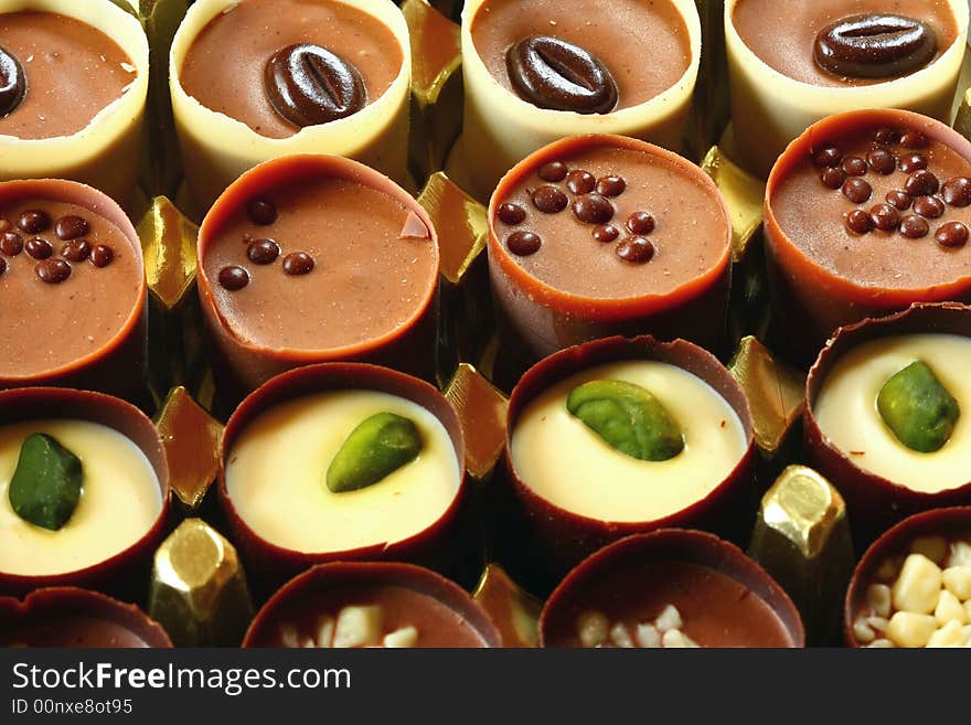 Close up of chocolate cups