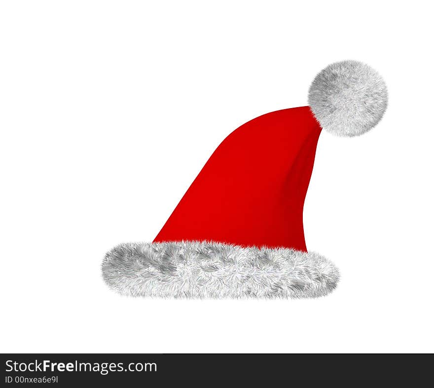 Illustration. Hat of Santa Claus.