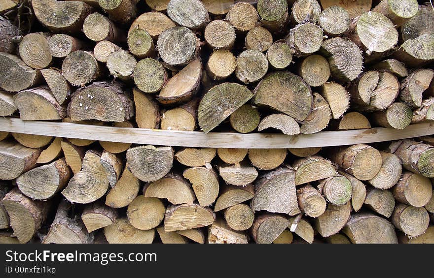 Fire wood stacked at a wall