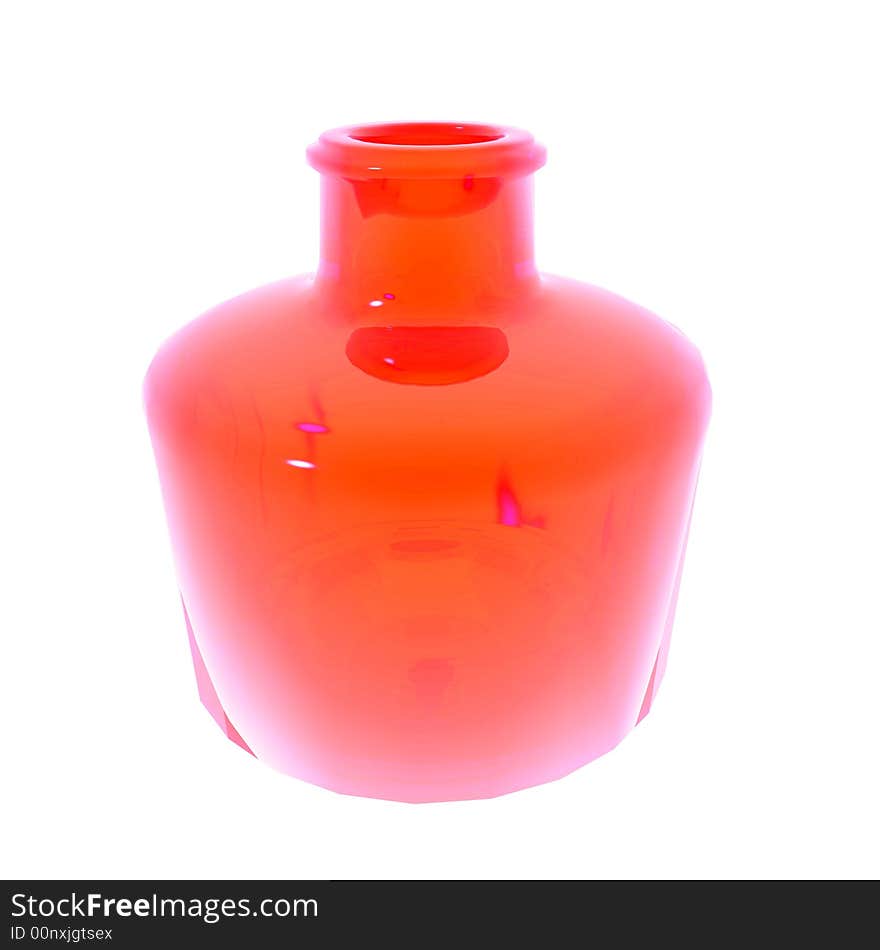 Red vase illustration isolated on white background