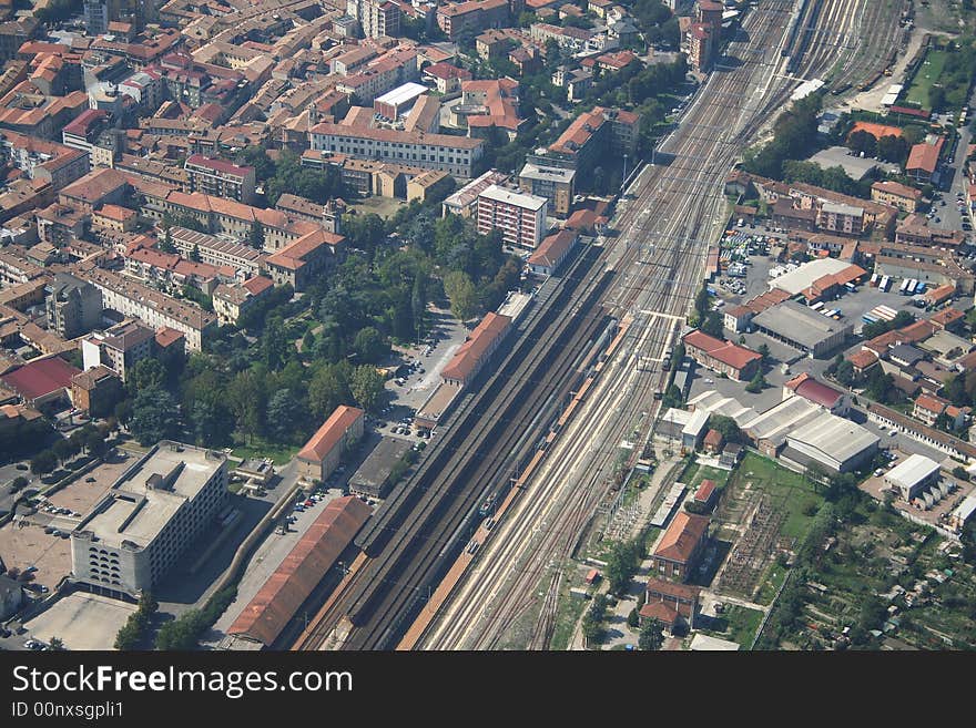 Aerial view of railway station in Voghera More info on Voghera . Aerial view of railway station in Voghera More info on Voghera