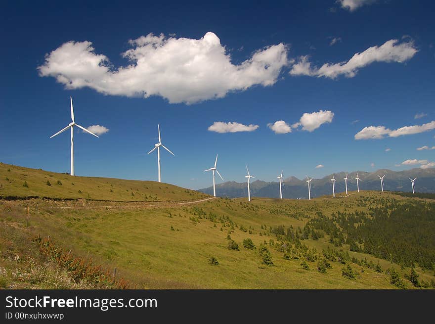 Wind park in the austrian alps, taken summer 2007. Wind park in the austrian alps, taken summer 2007