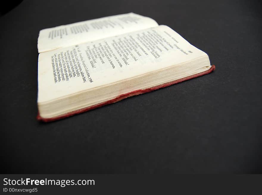 Open book on a black background