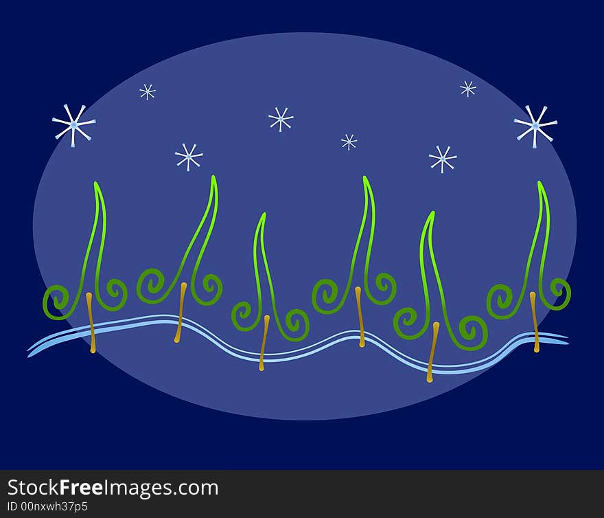 Christmas Tree Card Or Background Clip Art