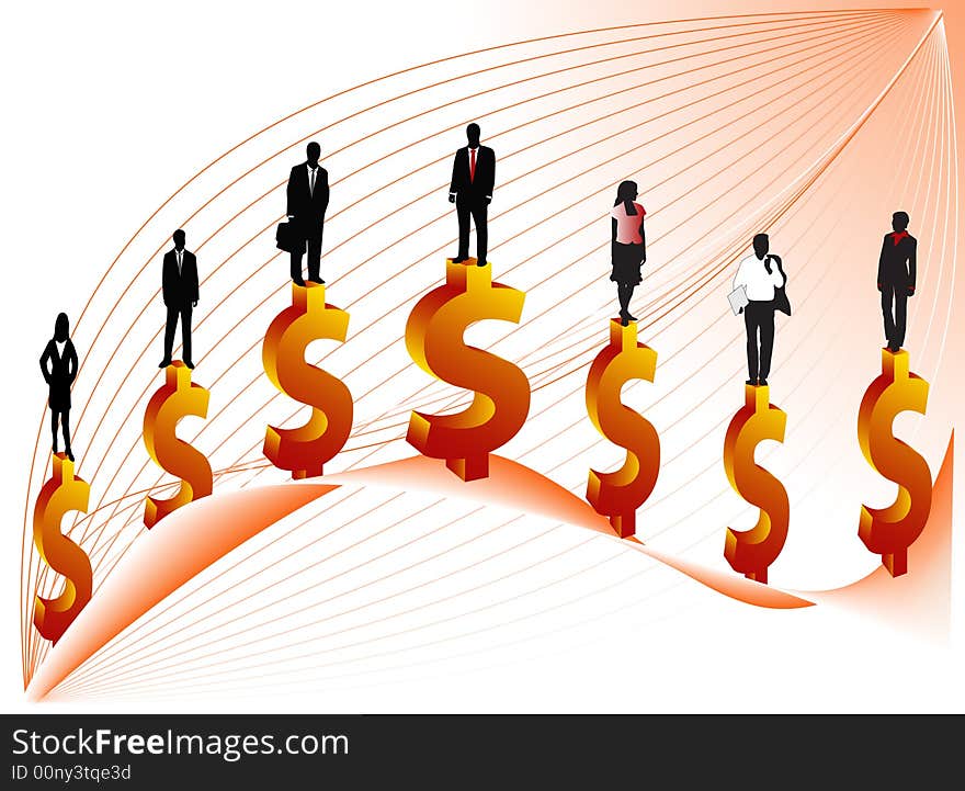 Illustration of business people and abstract. Illustration of business people and abstract