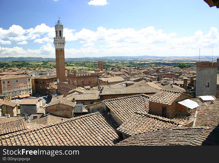 Siena, Italy Rooftops and bell tower