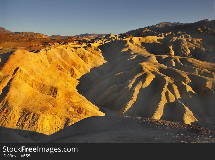 A beautiful and well-known part of Death valley Zabriskie-point.