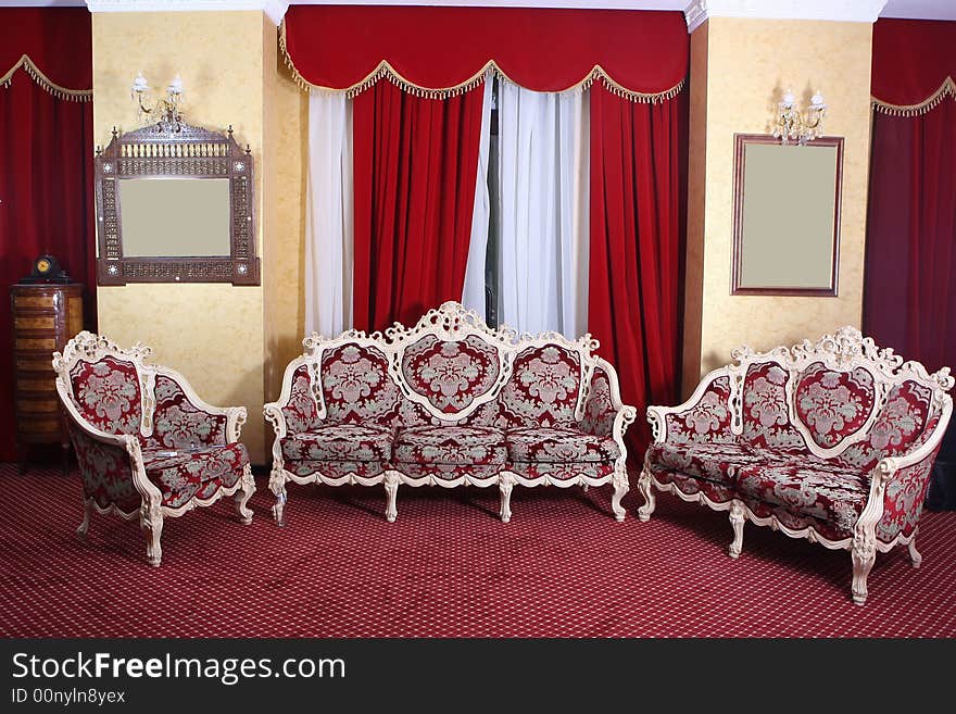 Four elegant and classic style chairs. Four elegant and classic style chairs