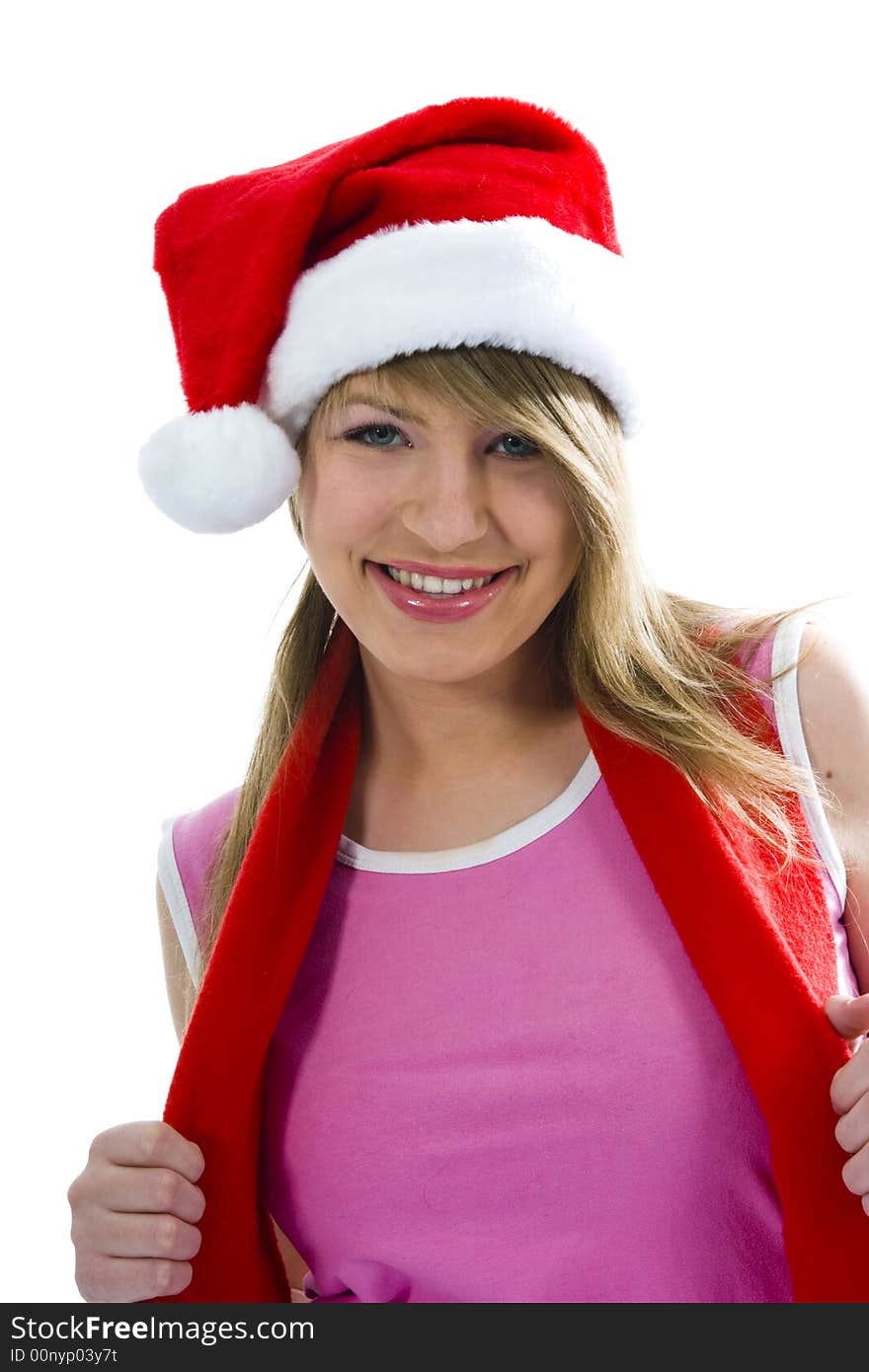 Beautiful woman with christmas decoration