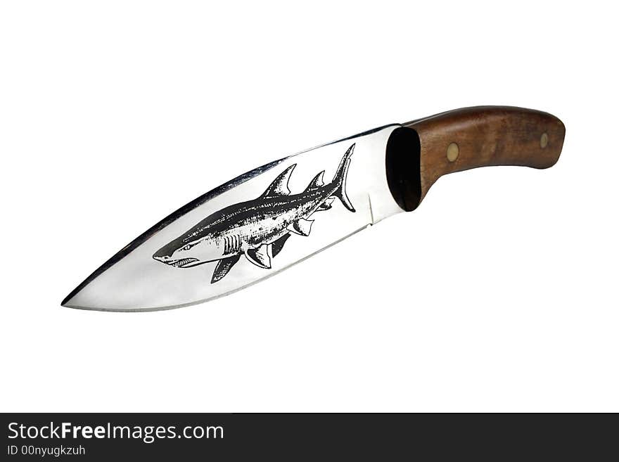 Hunters knife on white background