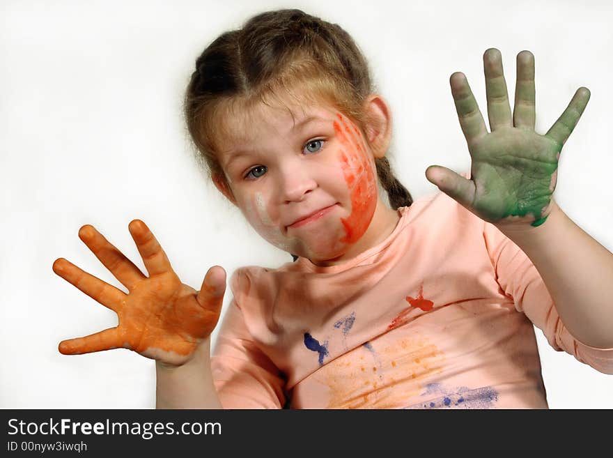 The little multicoloured girl, portrait