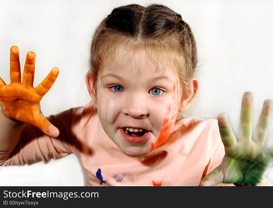 The little multicoloured girl, portrait