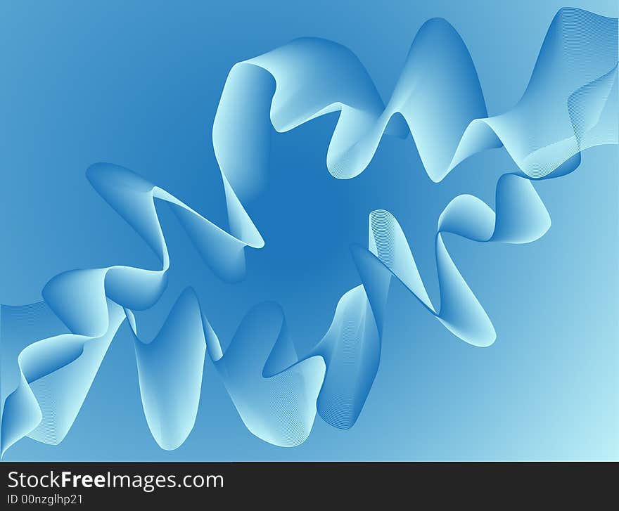 Illustration of abstract shapes, blue