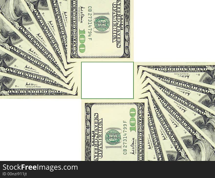 Dollar banknotes on a white background. Dollar banknotes on a white background