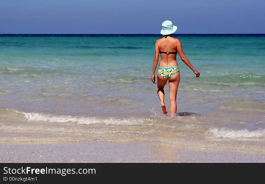 Walk on the beach on a beautiful day.