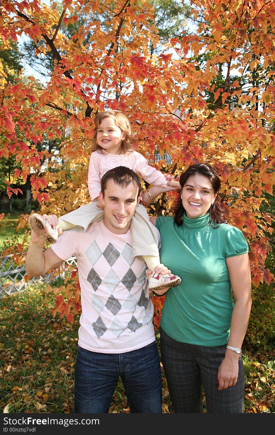 Baby With Father And With Mother